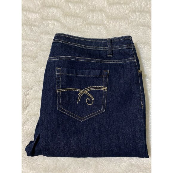 Addition Elle Blue Denim Sz 14 Straight Leg Stretch Women's Jeans 36x33 Msrd - Picture 2 of 12